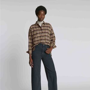 Everlane The Boxy Flannel Beech Plaid Size XS NWT